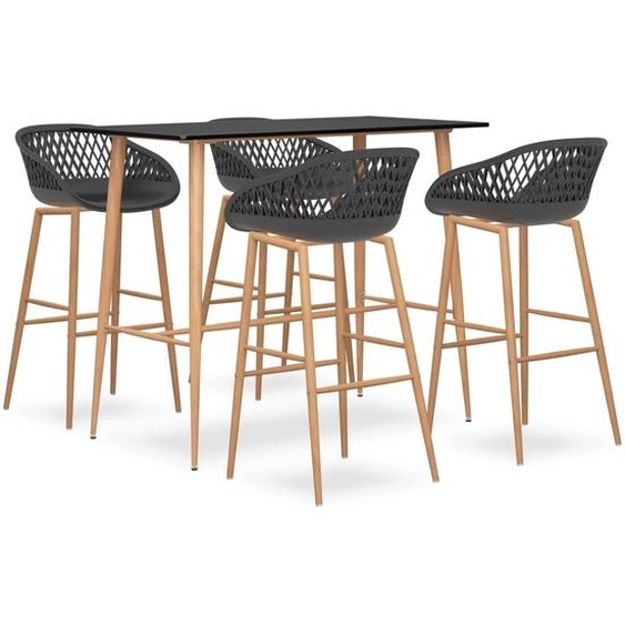 Ensemble de bar 5 pcs Noir et gris