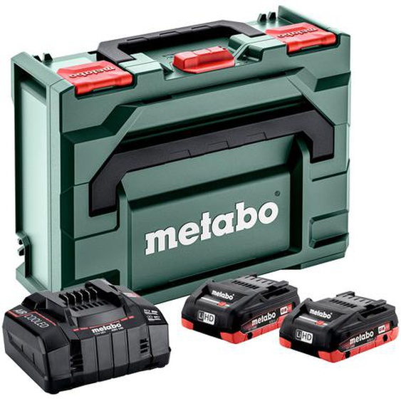 Set de base 2 batteries 18V 4Ah LIHD + chargeur rapide + coffret METABOX - METABO - 685130000
