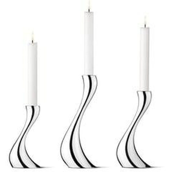 Set de bougeoirs Cobra - Acier inoxydable brillant