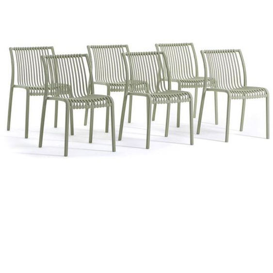 Set de chaises OLIMPIA en résine avec fibre de verre résistantes empilables pour l’extérieur.  (6 chaises Pistache)