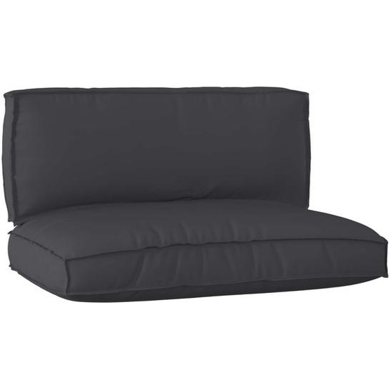 Set de coussins de palette 2 pcs Noir Tissu Oxford