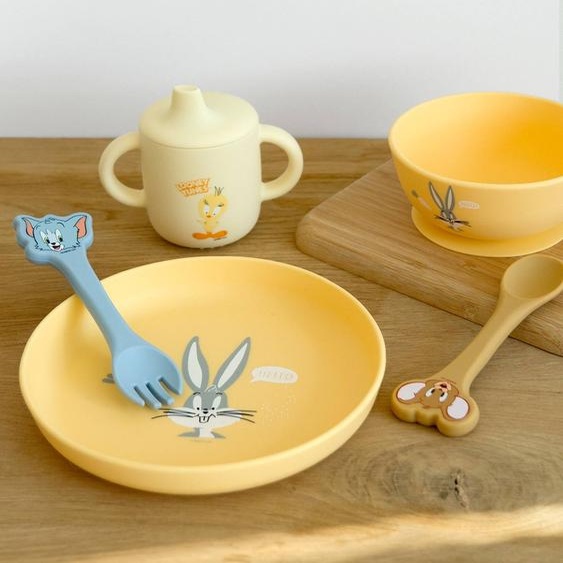 Set de couverts bébé Tom et Jerry Looney Tunes jaune