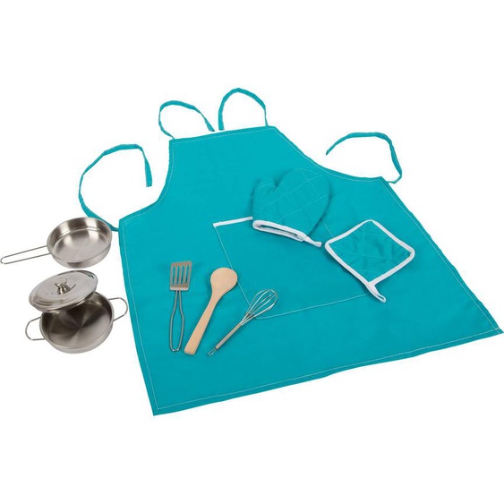 Set De Cuisine Avec Tablier Bleu