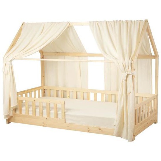 Set de Double Ciel de Lit Cabane en gaze de coton DUO Écru 130x360 cm