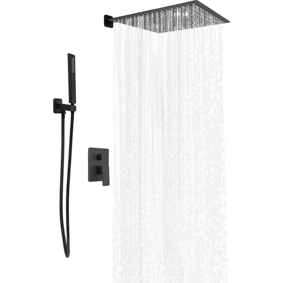 Set de douche, montage mural,Dual-Handle, noir, G1/2