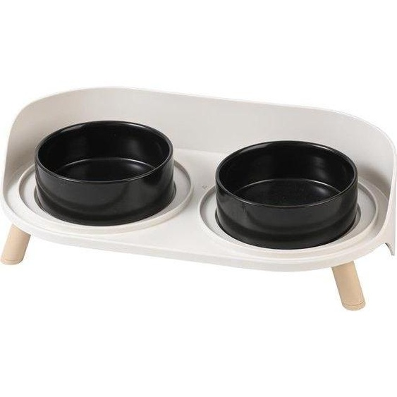 Set de gamelles en céramique pour chats et chiens - Céramique de haute qualité - Socle antidérapant - 2 x 480 ml