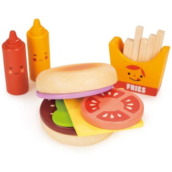Set De Hamburgers À Emporter En Bois – Jeu De Dînette Pour Enfants Multicolor