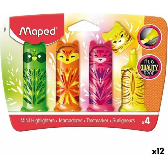 Set de marqueurs fluorescents Maped Coloré 4 pièces (12 pièces)