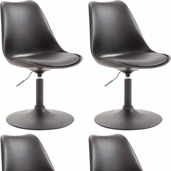 Set de quatre chaises de salle à manger - chaises en plastique - réglables en hauteur et pivotantes