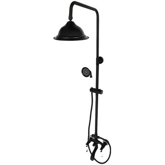 Set de robinetterie de douche rétro, laiton durable, réglage de température réglable , noir