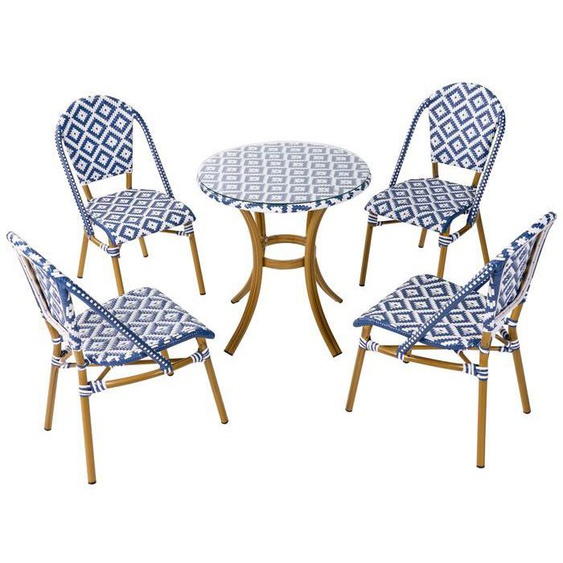 Set de salle à manger Rotin Bleu RIFREDDO