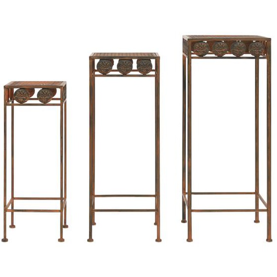 Set de supports de plantes 3 pcs Style vintage Métal rouillé