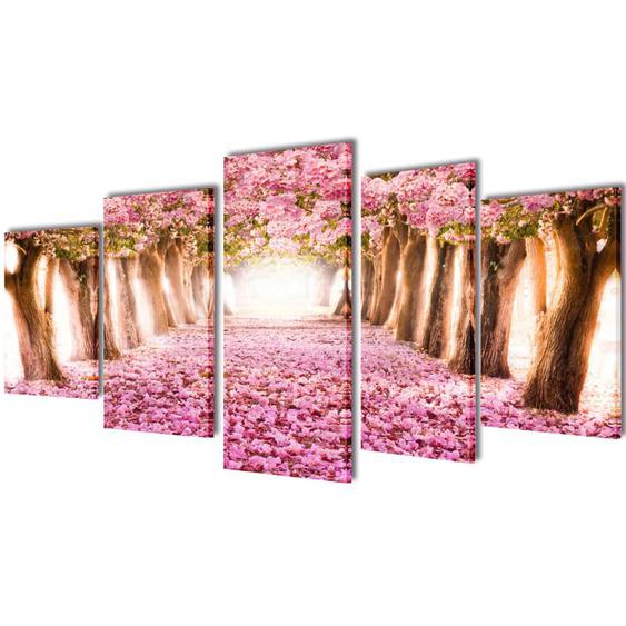 Set de toiles murales imprimées Cerisiers en fleurs 200 x 100 cm