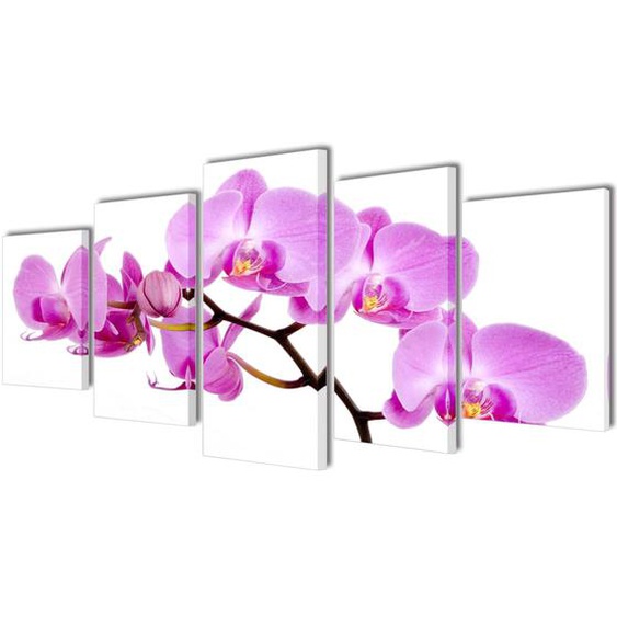 Set de toiles murales imprimées Orchidée 100 x 50 cm