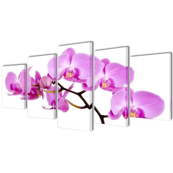 Set de toiles murales imprimées Orchidée 200 x 100 cm