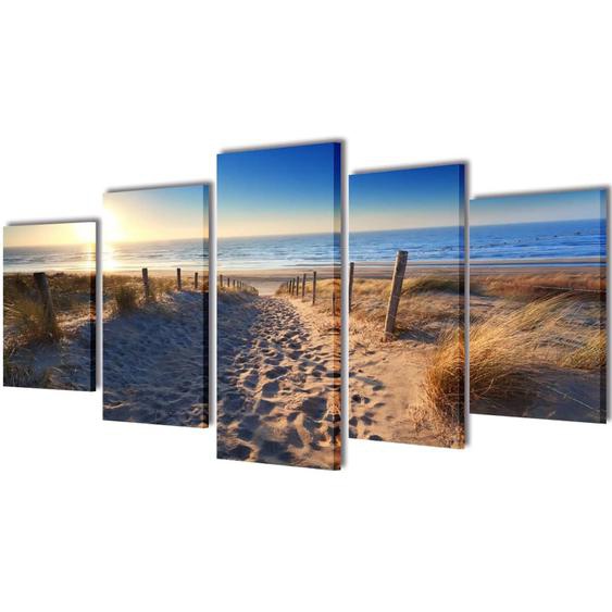 Set de toiles murales imprimées Plage de sable 100 x 50 cm