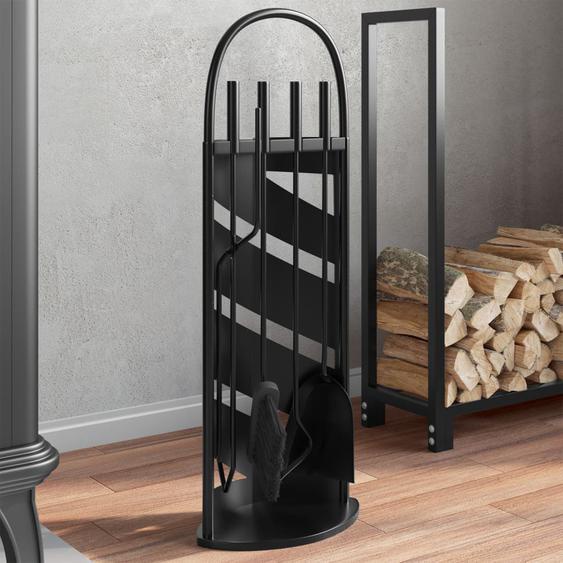 Set d’outils de cheminée 5 pcs 23x15x66 cm acier