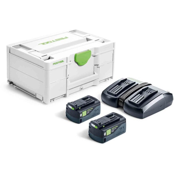 Set énergie SYS 18V 2 batteries 5Ah + chargeur rapide + coffret SYSTAINER SYS3 - FESTOOL - 577707