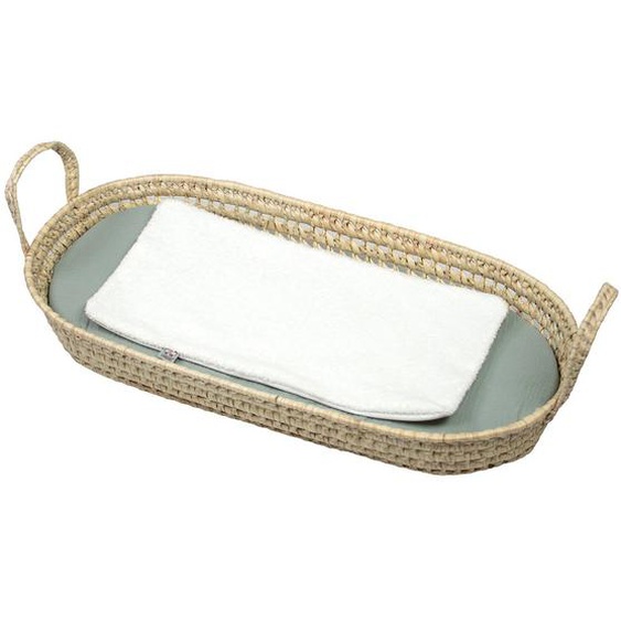 Set Matelas À Langer : Panier + Matelas + Drap-housse + Tapis De Change Jeanne Vert De Gris