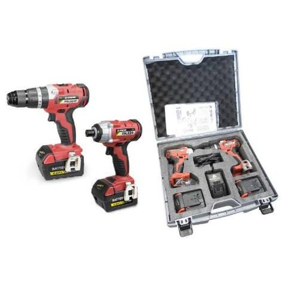 Set perceuse sans fil PBL 224 P + clé à chocs sans fil ISL 224, mallette, STAYER