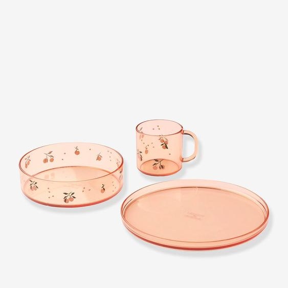 Set repas en tritan imprimé Siva rose