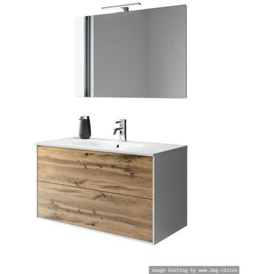 Set salle de bain 4 pièces IGEA chêne miel
