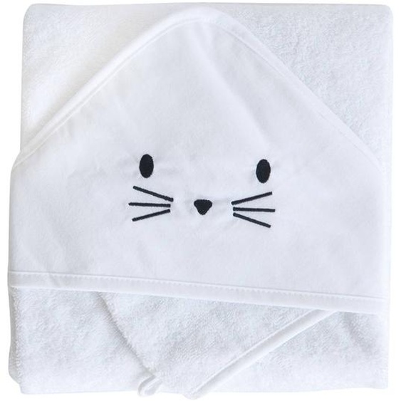 Set Sortie De Bain Et Gant Lapin Blanc