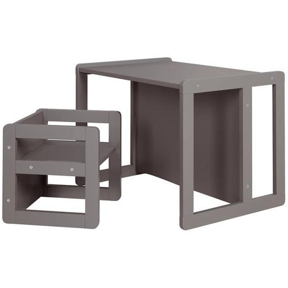 Set Table Convertible En Banc Et 1 Chaise Évolutive Anthracite