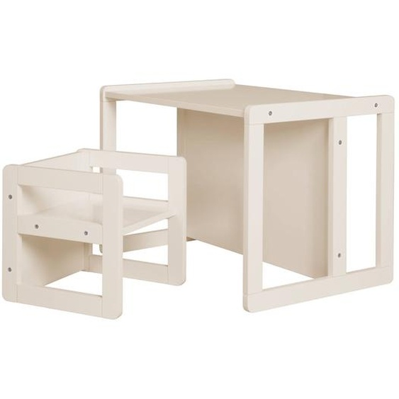 Set Table Convertible En Banc Et 1 Chaise Évolutive Beige