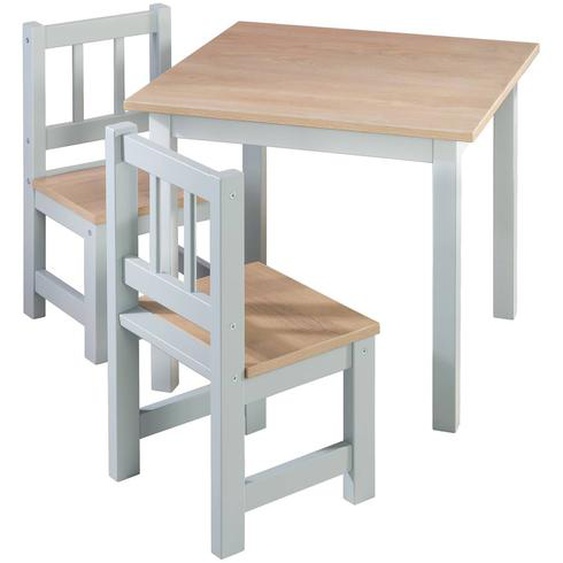 Set Table Et 2 Chaises Enfant Aspect Bois Woody Gris Taupe / Aspect Bois