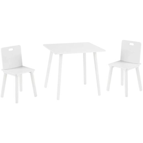Set Table Et 2 Chaises Enfant Avec Pieds En Bois Massif Blanc