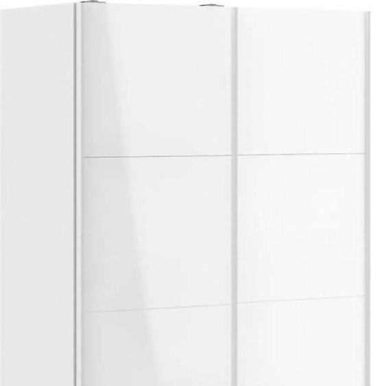 Severin - Armoire 2 Portes, 122x220h cm Blanc Brillant, Porte-manteaux