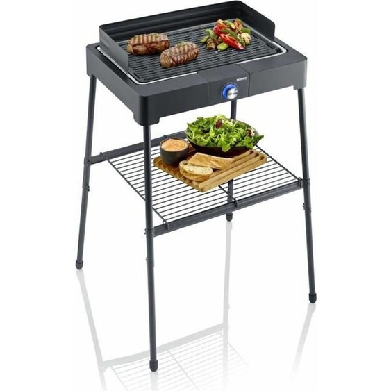 SEVERIN Gril sur pied PG 8568 avec plaque de cuisson noire