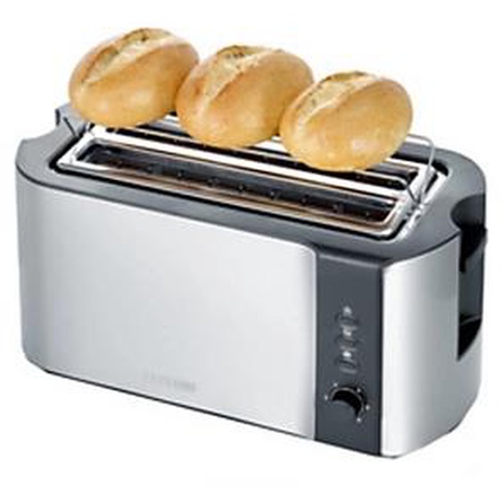 SEVERIN Grille-pain 4 tranches AT 2590, acier inox / noir