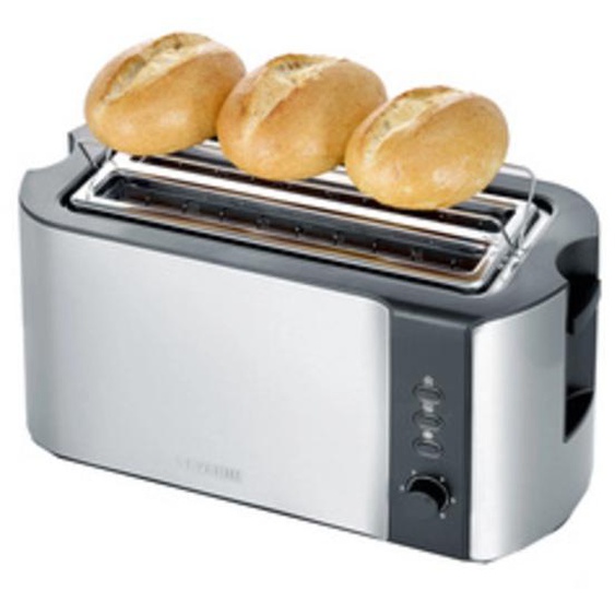 SEVERIN Grille-pain 4 tranches AT 2590, acier inox / noir