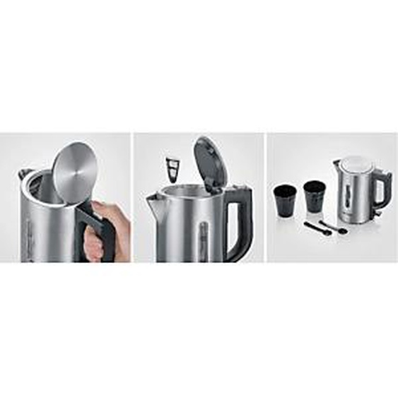 SEVERIN Mini bouilloire WK 3647, noir/acier inoxydable