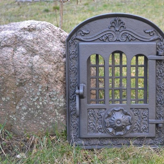 SEZAM - 48,5 x 37 cm - Porte de four à pizza Porte de four en fonte pour four à pizza, four traditionnel, porte de cheminée avec vitre, porte de four Porte de four à bois Porte de poêle en faïence