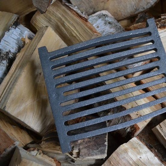 SEZAM - Grille de poêle 22,5 x 18,5 cm Grille en fonte Grille de cheminée carrée Grille de cendrier Poêle à bois Grille de four Grille de four Cheminée