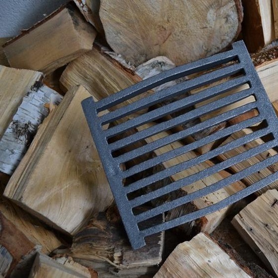 SEZAM - Grille de poêle 26 x 21,5 cm Fonte Grille de cheminée carrée Grille de cendrier Poêle à bois Grille de four Grille de four Cheminée