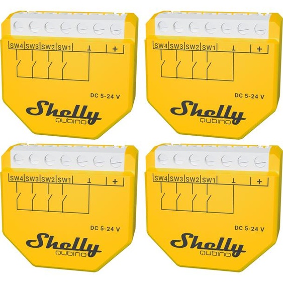 SHELLY activateur de scènes Wave i4 DC, encastré, jaune, 4 pièces