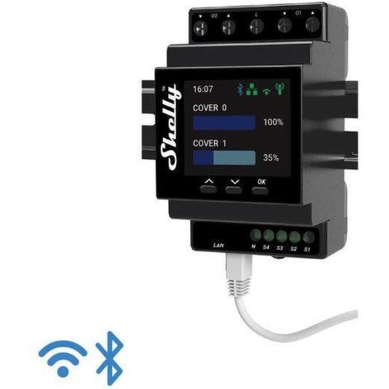 Shelly Pro Dual Cover / Shutter PM electrical relay Noir