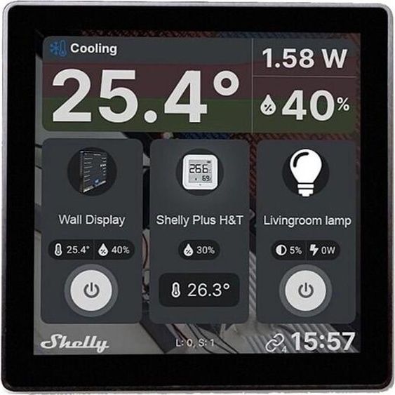 Shelly Wall Display - Sans fil - noir - 10,2 cm (4) - tactile - IP20 - 110 - 230 V (Shelly_Wall_Display)