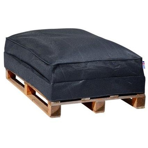 SHELTO Coussin Sofa Palette Tissu Mesh3D Anthracite - 120x80x15 cm - Polyester - Extérieur/Intérieur - Déhoussable