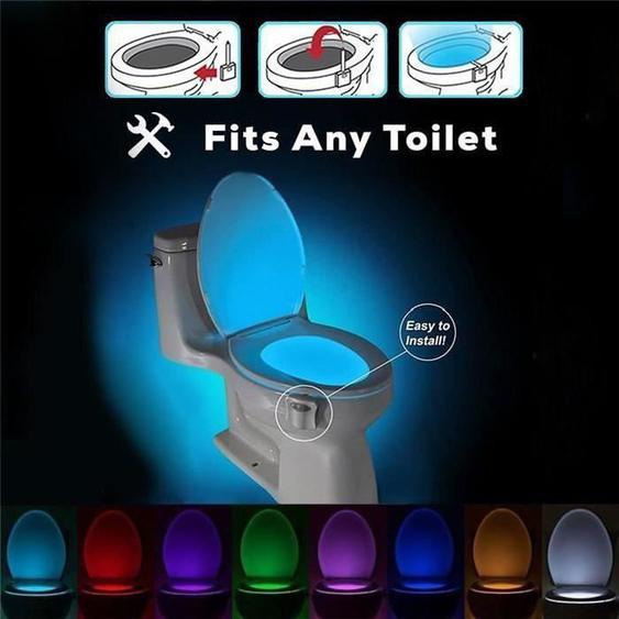 Veilleuse WC - SHOP-STORY - Multicolore - LED 1W - Détecteur de mouvement - 8 Couleurs