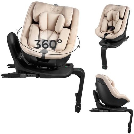 Siège Auto Kinderkraft I-guard I-size Pivotant À 360° Avec Isofix, Jambe De Force Et Système Air Flow R129 Beige