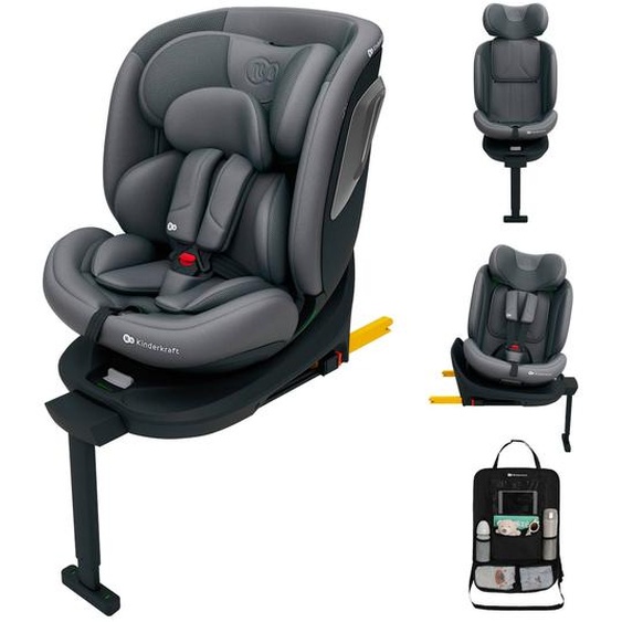 Siège Auto Kinderkraft I-360 2 Plus I-size 40-150 Cm 360° Isofix + Organisateur Voiture Gris