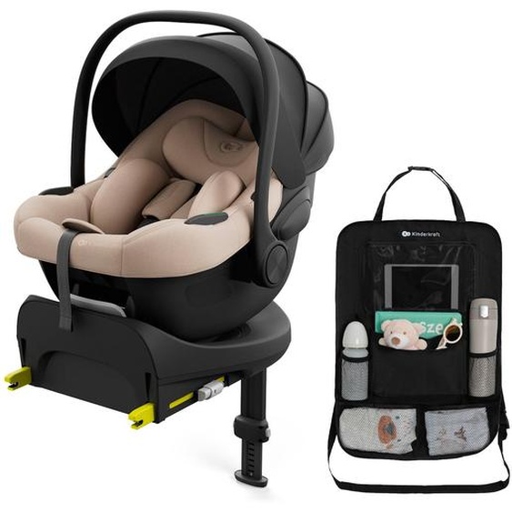 Siège Auto Kinderkraft I-lite Avec Base Endura Safe Fx I-size Isofix Pivotante 90° Coque Naissance Beige