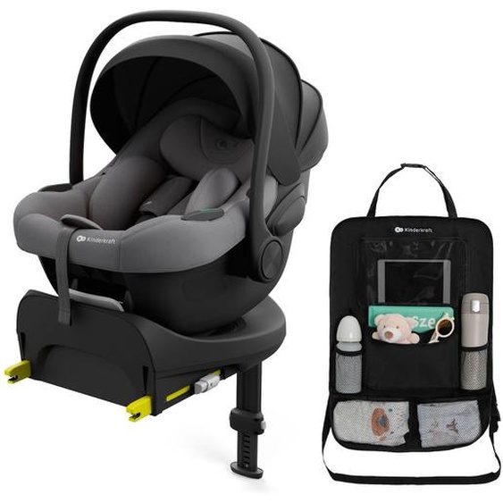 Siège Auto Kinderkraft I-lite Avec Base Endura Safe Fx I-size Isofix Pivotante 90° Coque Naissance Gris