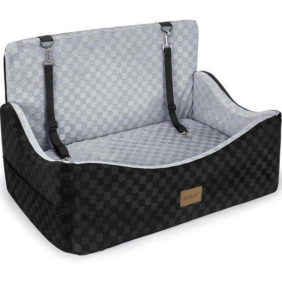 Siège auto pour chien, adapté aux chiens de taille moyenne à grande, jusquà 25 kg, en mousse à mémoire de forme, avec 2 courroies de sécurité, de couleur grise, dimensions : 76 x 48 x 36 cm