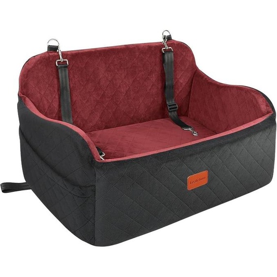 Siège auto pour chien, adapté aux grandes races, en mousse à mémoire de forme, noir et rouge, taille large